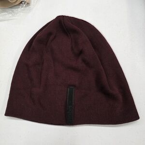 Nobis  unisex fine knit rayon  Burgundy double faced tuque